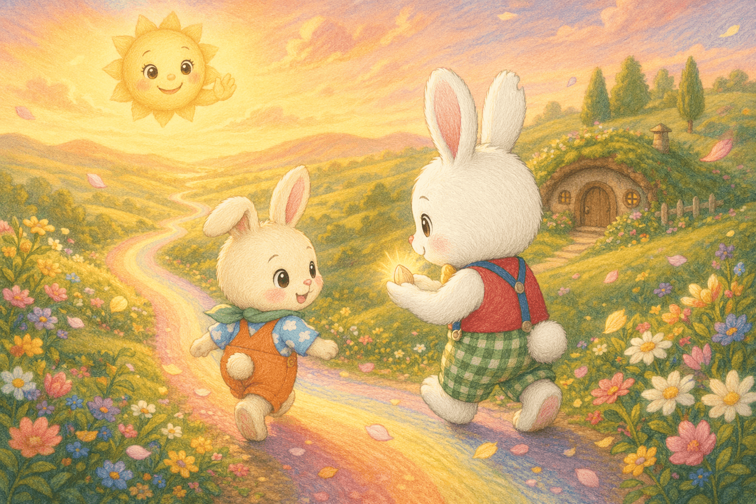 『にじの はしで おひさまへ』の挿絵その3