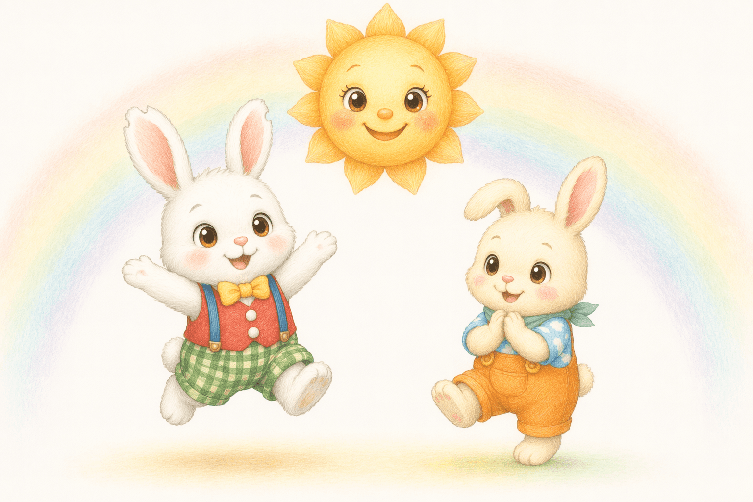 絵本『にじの はしで おひさまへ』の表紙イラスト
