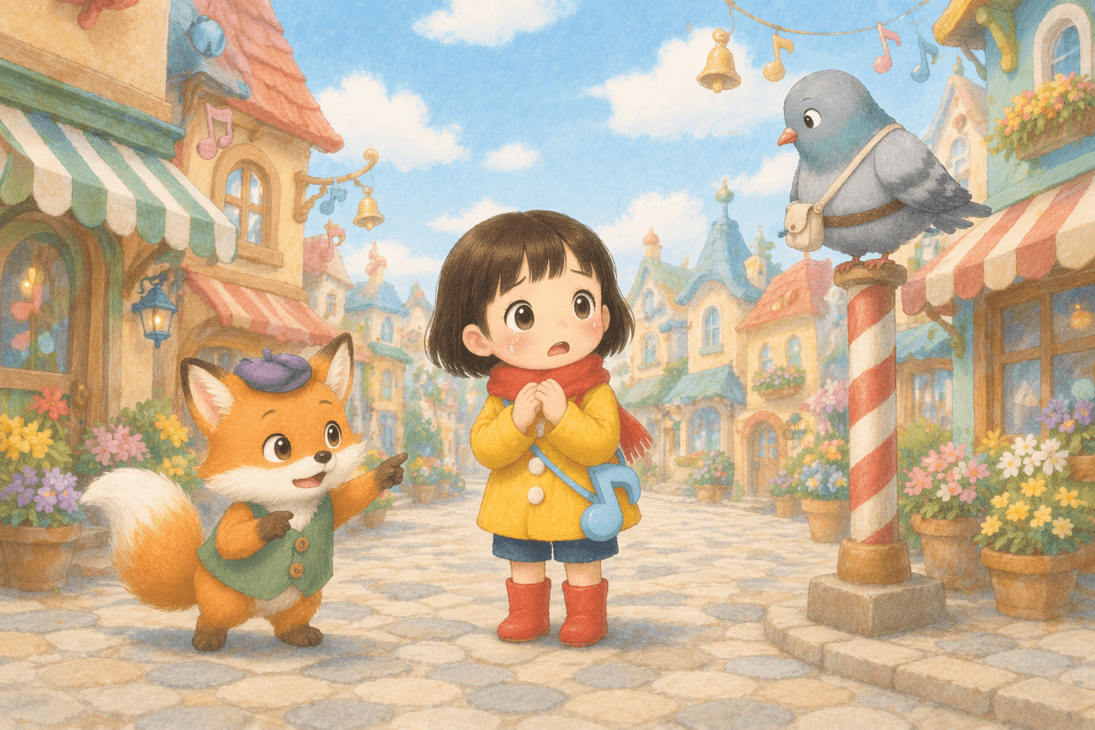 『おとさがしのまち』の挿絵その1