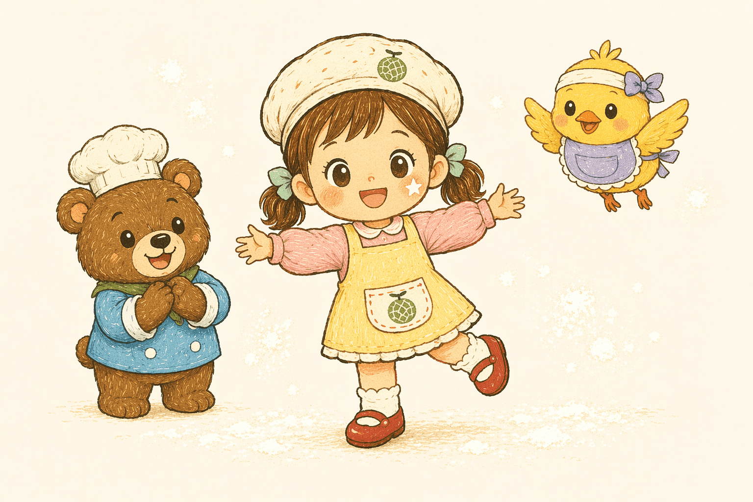 絵本『まほうのパンこうじょうで、ふくらむゆめのメロンパン大さくせん』の表紙