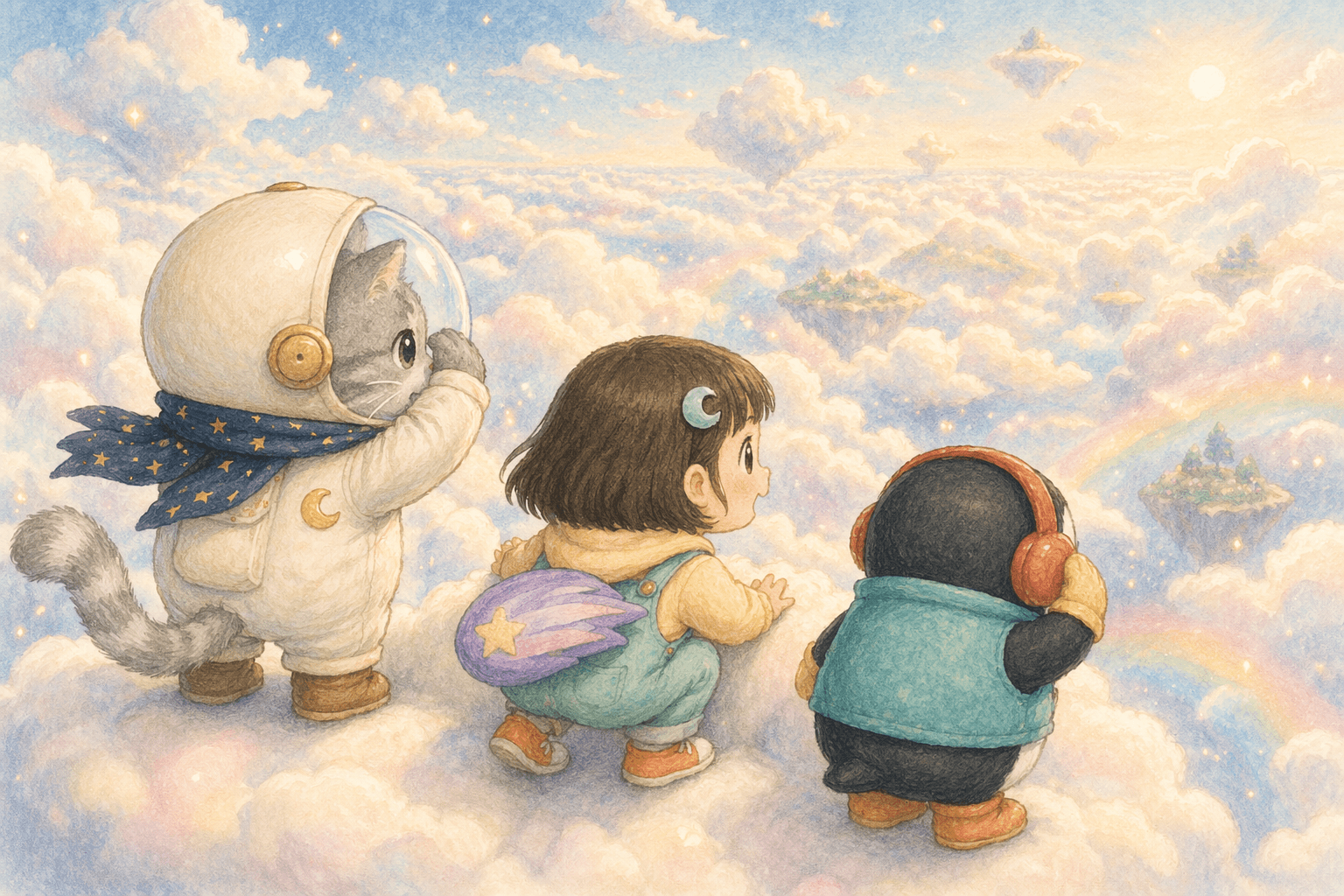 『うちゅうねこの まんげつロケット だいぼうけん』の挿絵その3